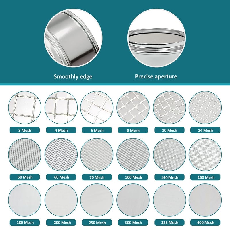 LVDALAB Full 304 Stainless Steel Mesh Sieve Screen, 70 Mesh(0.25mm) Aperture, 2.4inch(6CM) Dia Standard Sample Analysis Test Sieves Sifters Strainer for Industrial Laboratory Homes - Image 3
